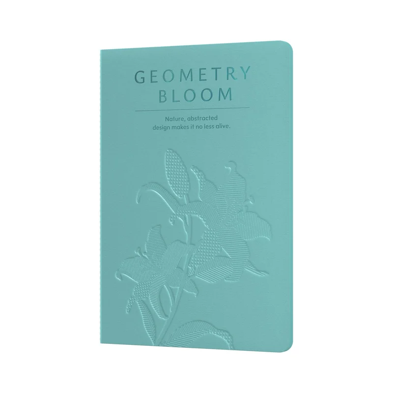 Art Pioneer Notebook Geometry Bllom, A5, stitched, 60 sheets, sea green