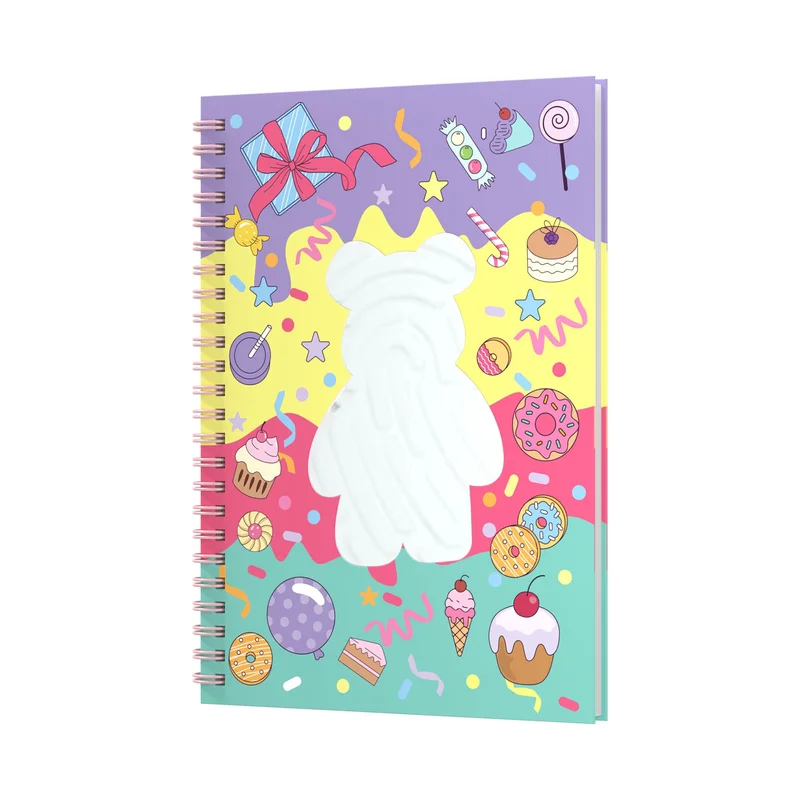 Art Pioneer Notebook Bear, A5, wide ruled, hardcover, spiral-bound, 80 sheets