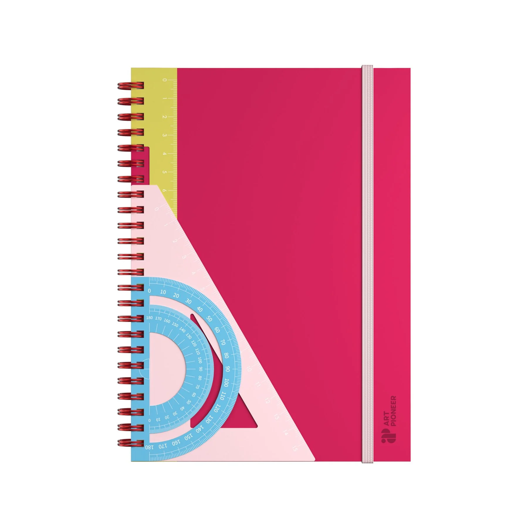 Art Pioneer Notebook, A5, wide ruled, spiral-bound, 80 sheets, red