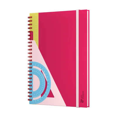 Art Pioneer Notebook, A5, wide ruled, spiral-bound, 80 sheets, red