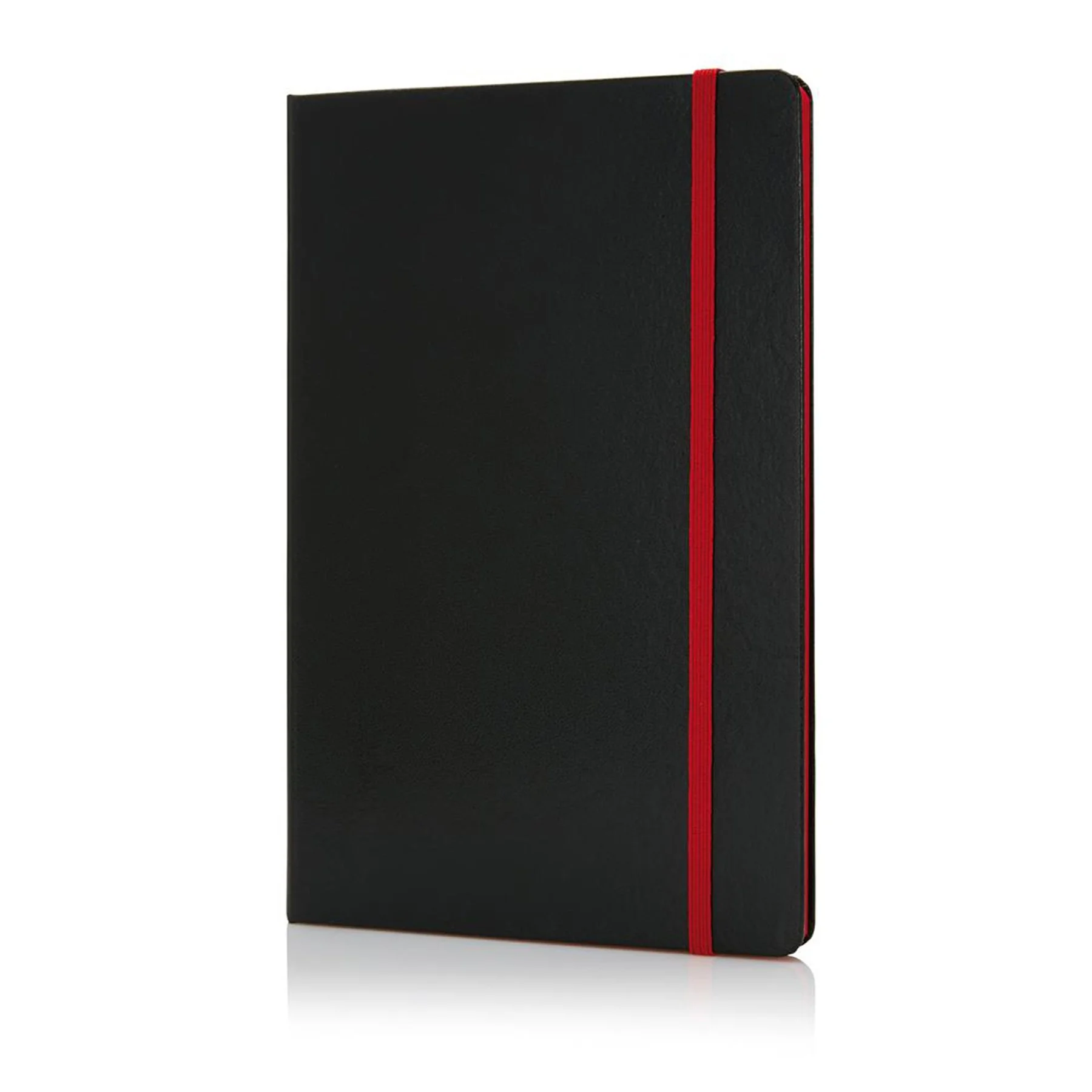 XD Notebook Deluxe, A5, 80 sheets, offset paper, with red elastic, black