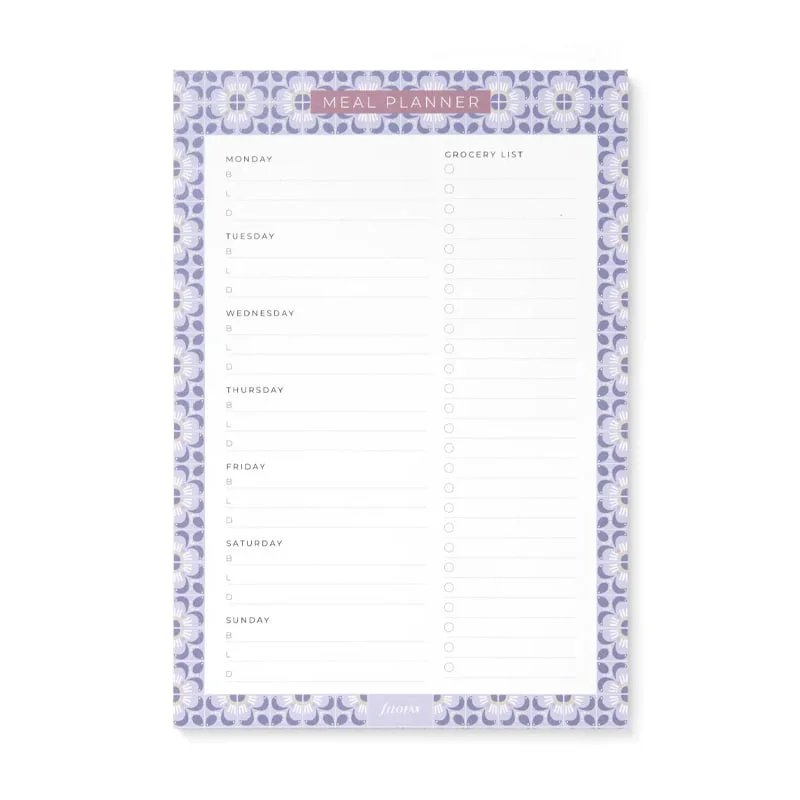 Filofax Planner Pad Mediterranean, meal planner, with magnet