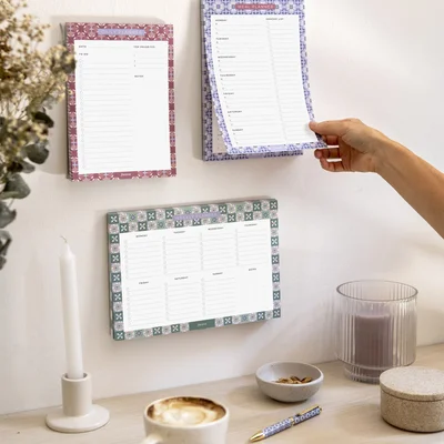 Filofax Planner Pad Mediterranean, meal planner, with magnet