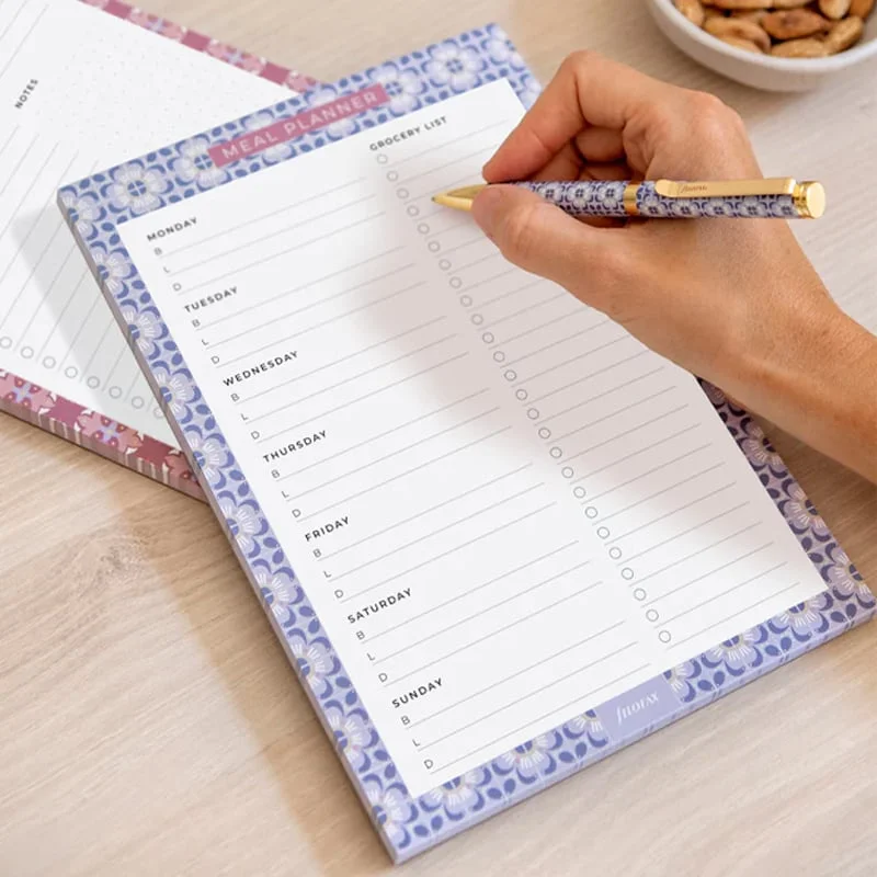 Filofax Planner Pad Mediterranean, meal planner, with magnet
