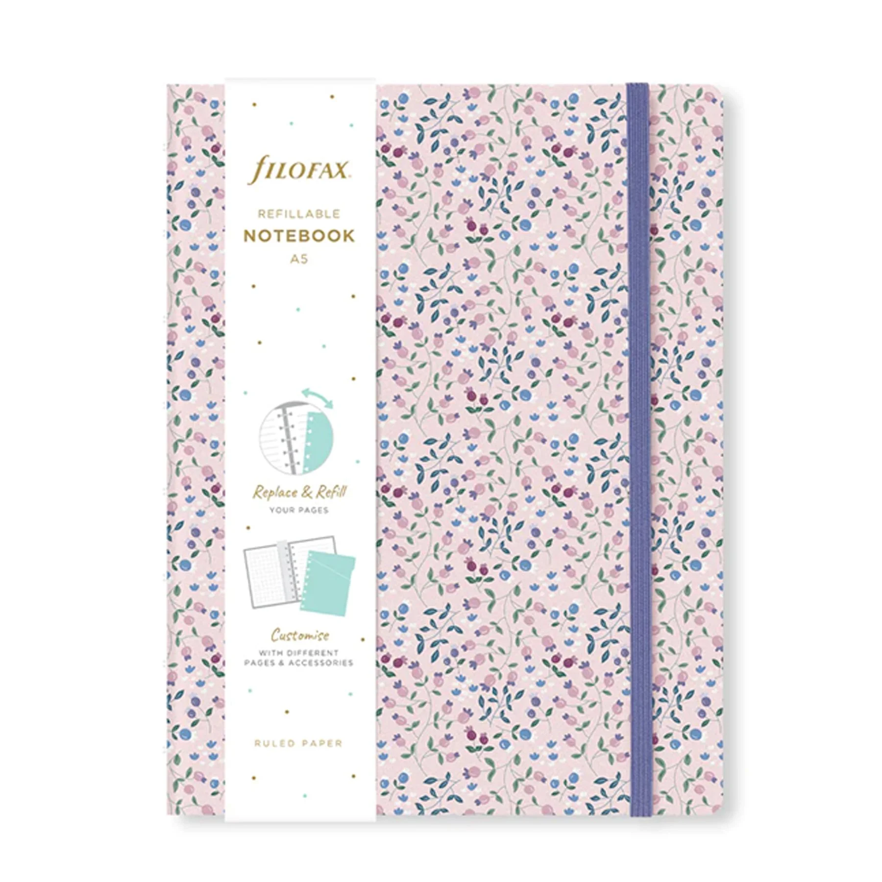Filofax Notebook Meadow, A5, pink