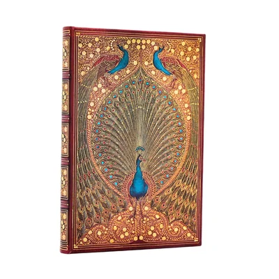 Paperblanks Notebook Hafiz's Peacocks, Mini, wide ruled, hardcover, 88 sheets