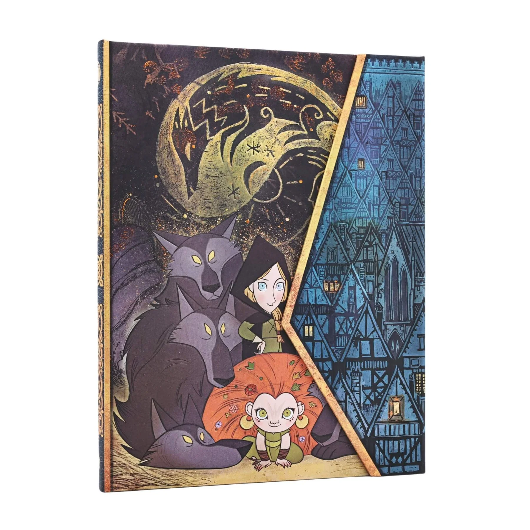 Paperblanks Тефтер Wolf Walkers, Ultra, широки редове, твърда корица, 72 листа