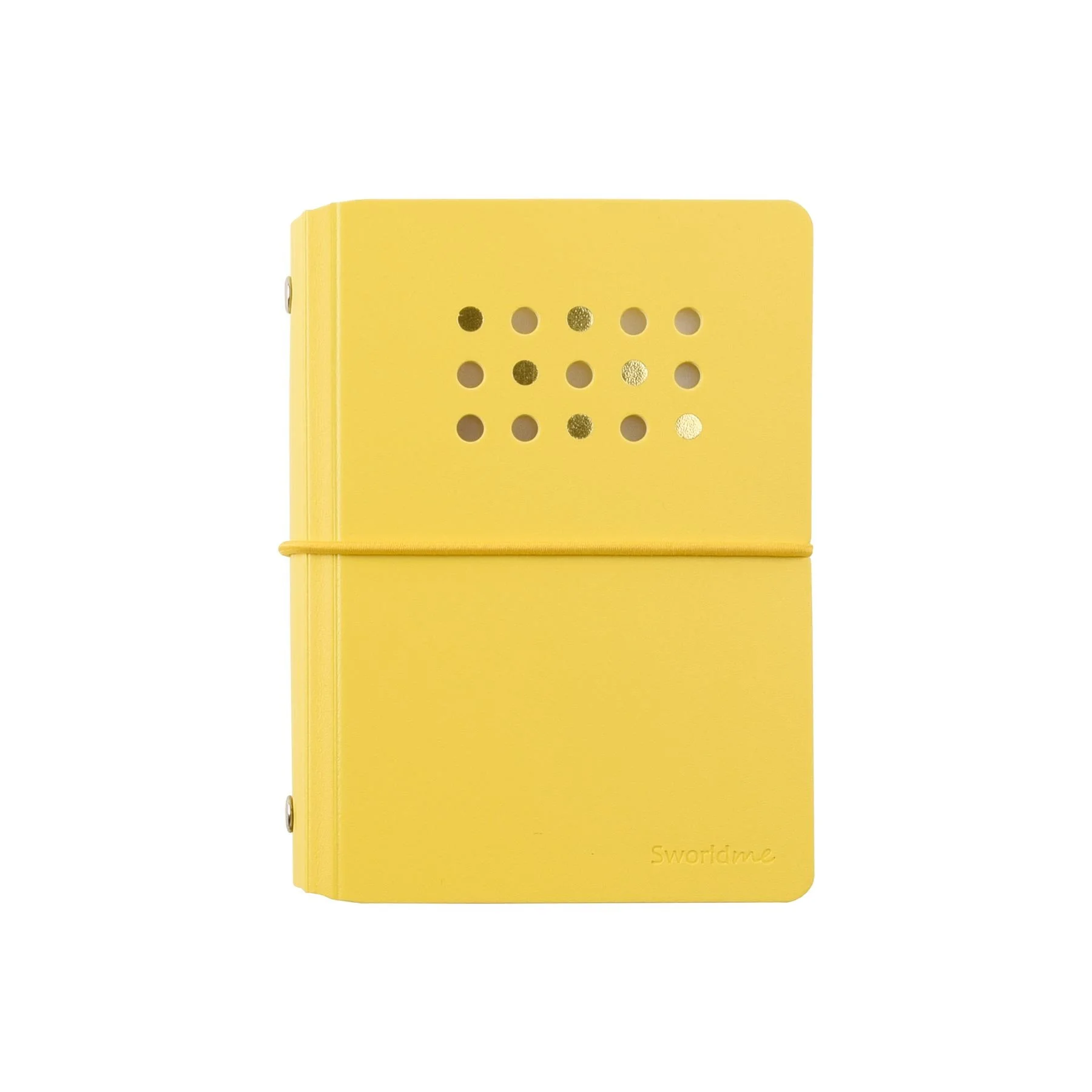 Sworld Notebook ME, A6, with 6 rings, elastic, white sheets, 40 sheets, yellow
