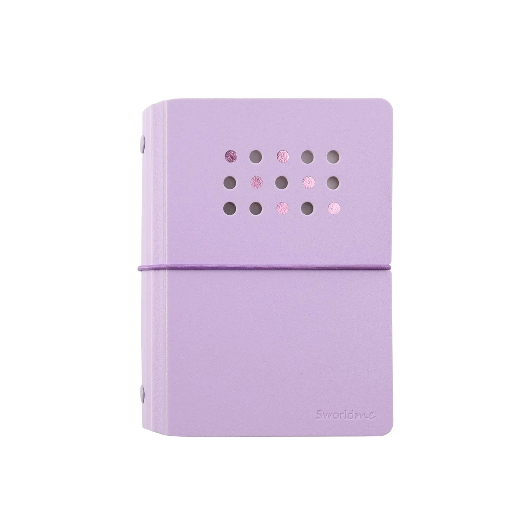 Sworld Notebook ME, A6, with 6 rings, elastic, white sheets, 40 sheets, purple