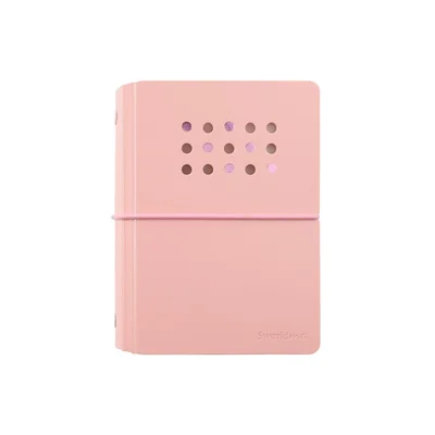 Sworld Notebook ME, A6, 6-ring binder, elastic, white sheets, 40 sheets, pink