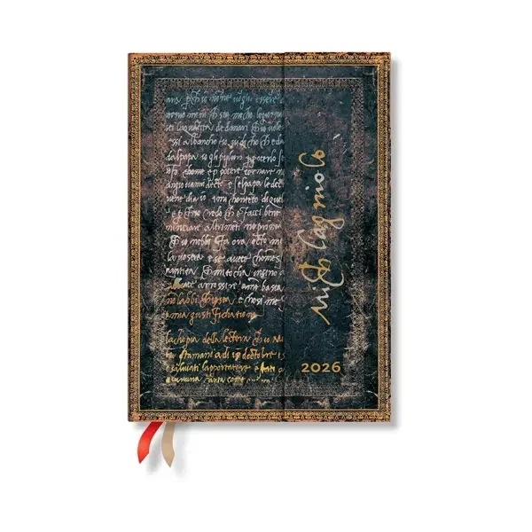 Paperblanks Планер Michelangelo, Midi, хоризонтален, твърда корица, 80 листа, за 2026 година