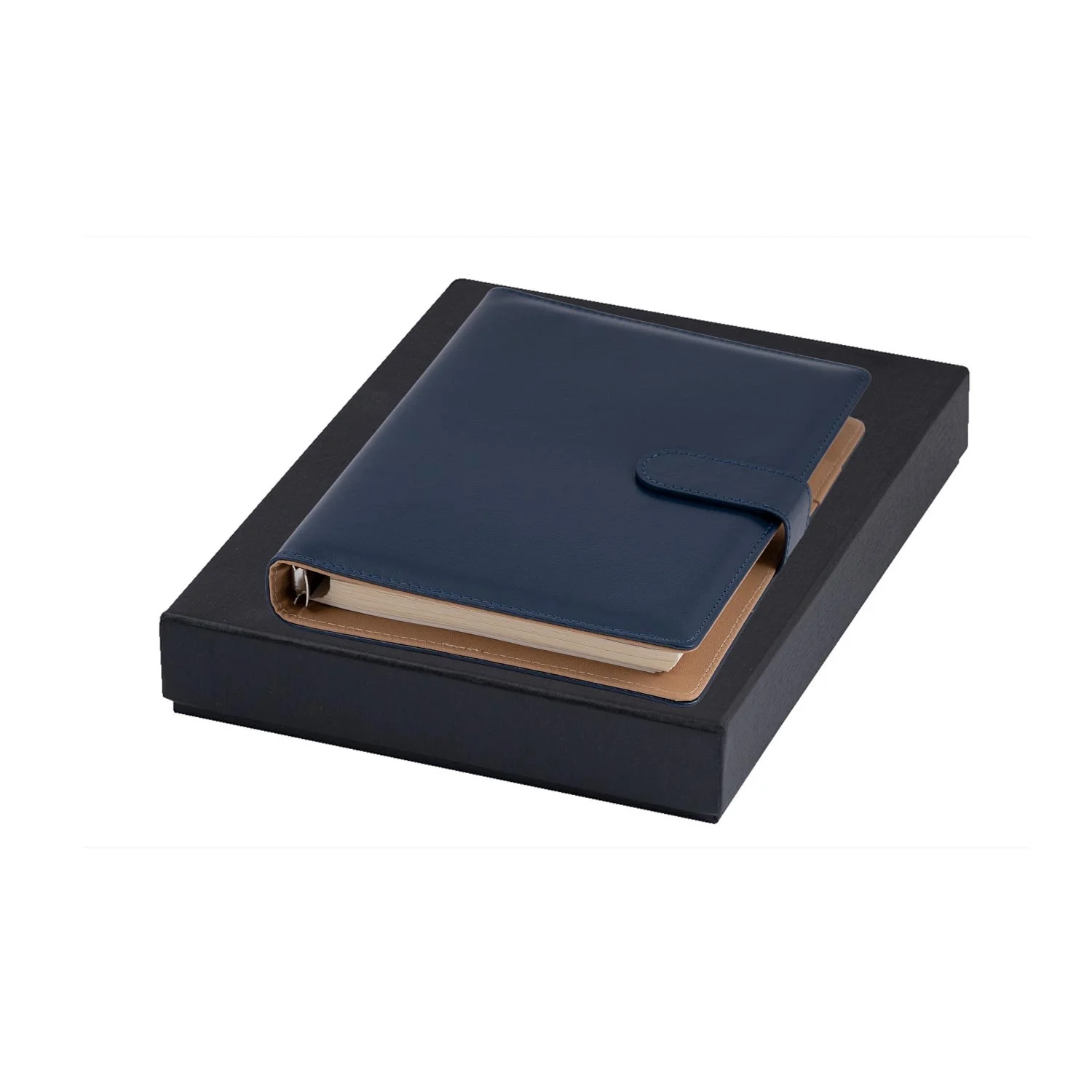 Organizer Office 1, A5, ring binder, leather, boxed, blue