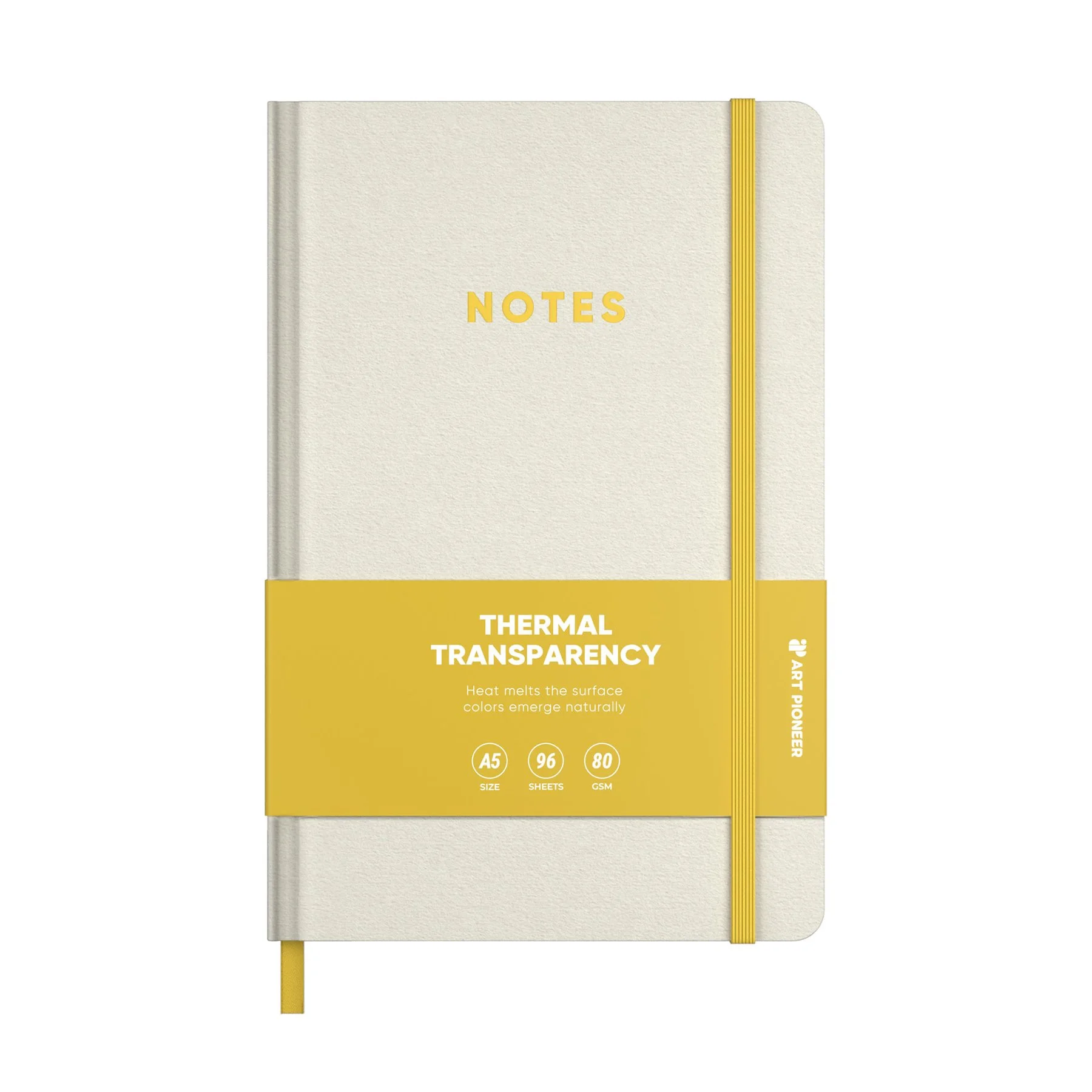 Art Pioneer Notepad, A5, hardcover, with elastic band, 96 sheets, orange