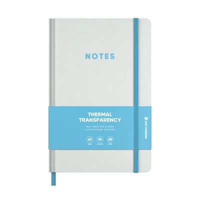 Art Pioneer Notepad, A5, hardcover, with elastic band, 96 sheets, blue