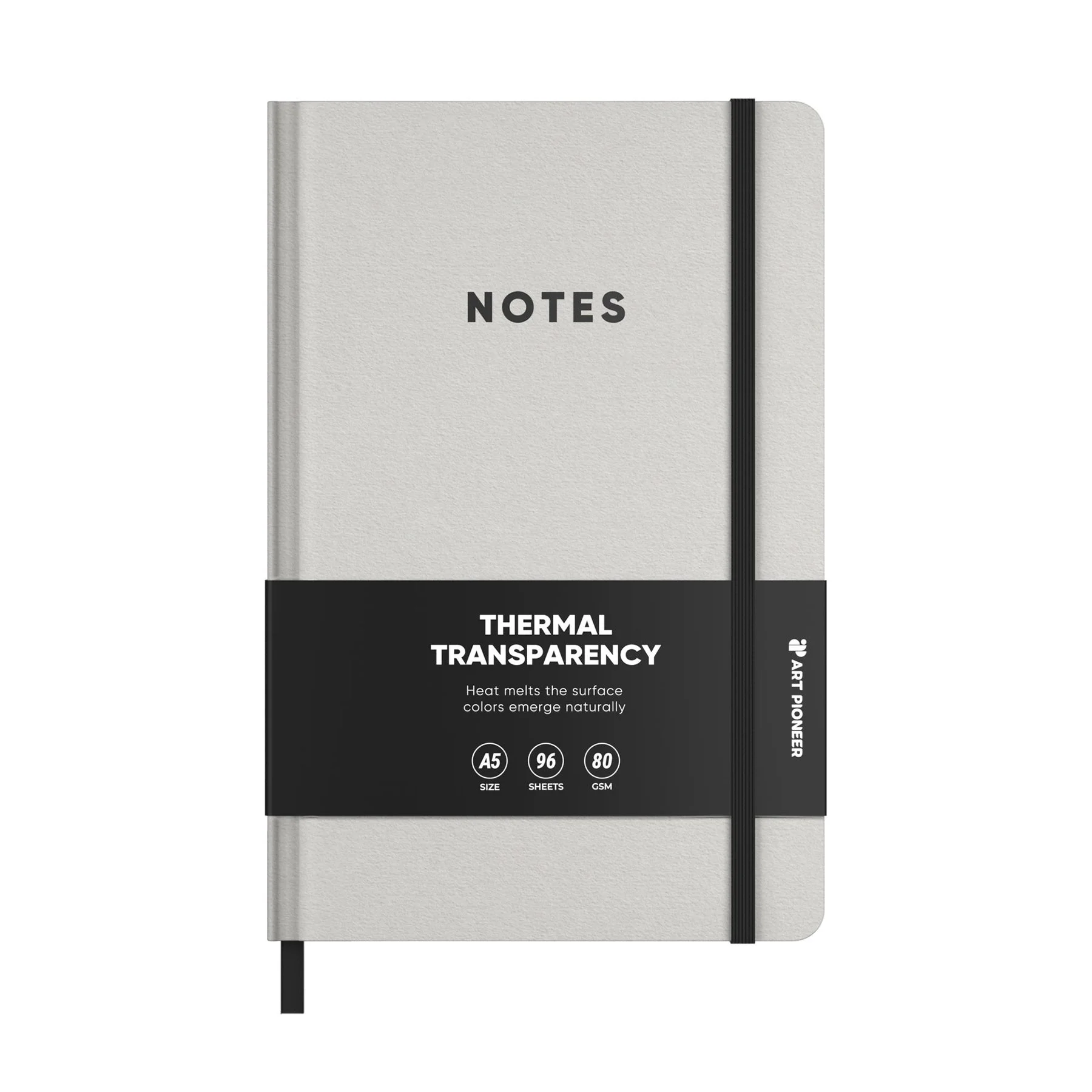 Art Pioneer Notepad, A5, hardcover, with elastic band, 96 sheets, black