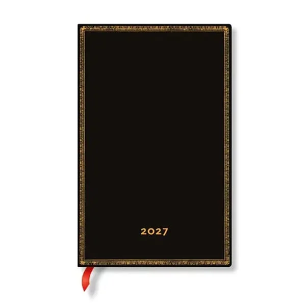 Paperblanks Планер Black Edition, Maxi, хоризонтален, твърда корица, 88 листа, за 2027 година