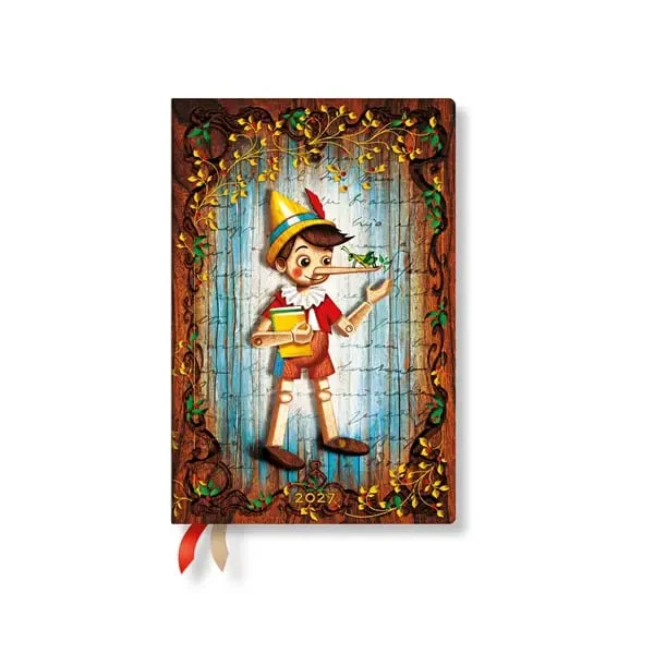 Paperblanks Планер Pinocchio, Mini, хоризонтален, мека корица, 88 листа, за 2027 година