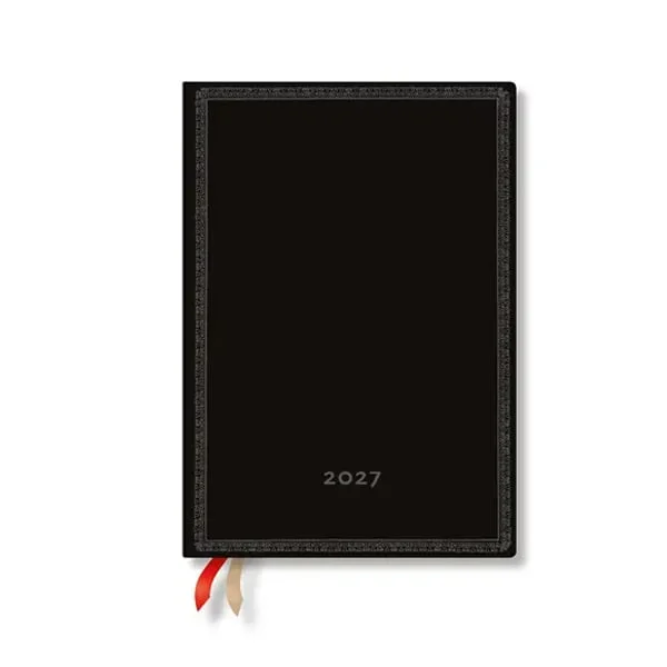 Paperblanks Планер Black Edition Bold, Midi, хоризонтален, мека корица, 88 листа, за 2027 година