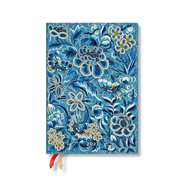 Paperblanks Планер Blue Willow, Midi, вертикален, мека корица, 88 листа, за 2027 година