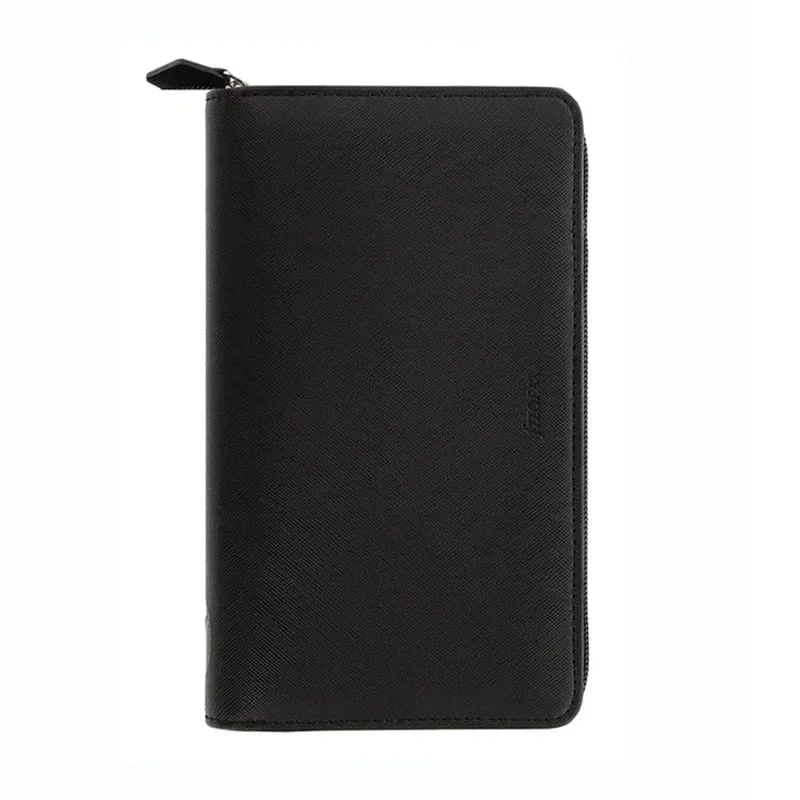 Filofax Organiser Saffiano Personal Compact, with zipper, black