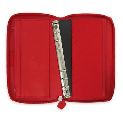 Filofax Organizer Saffiano Personal Compact, with zipper, red