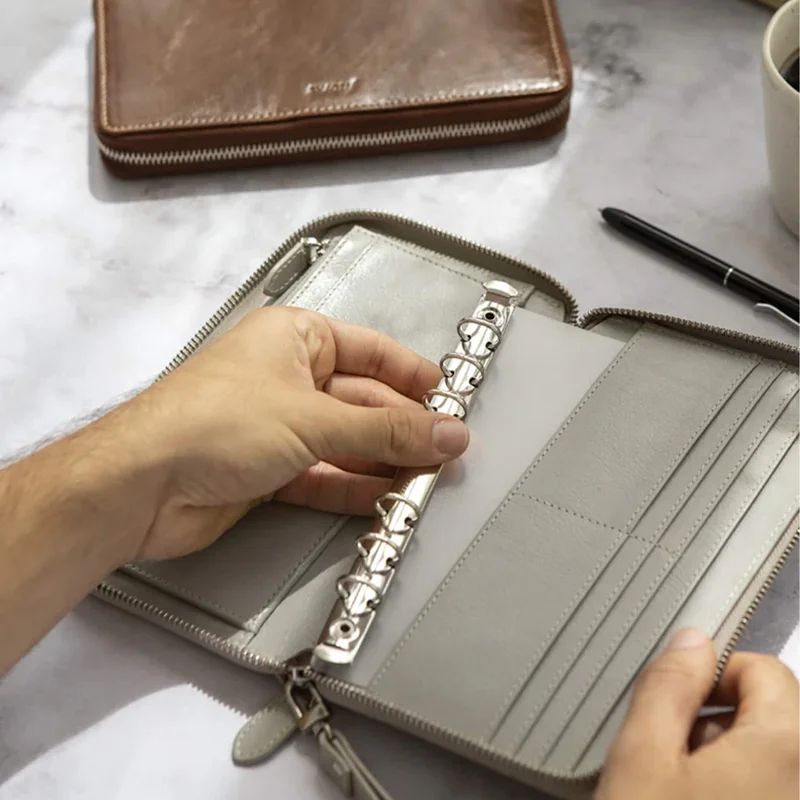 Filofax Organizer Malden Personal, with zipper, stone
