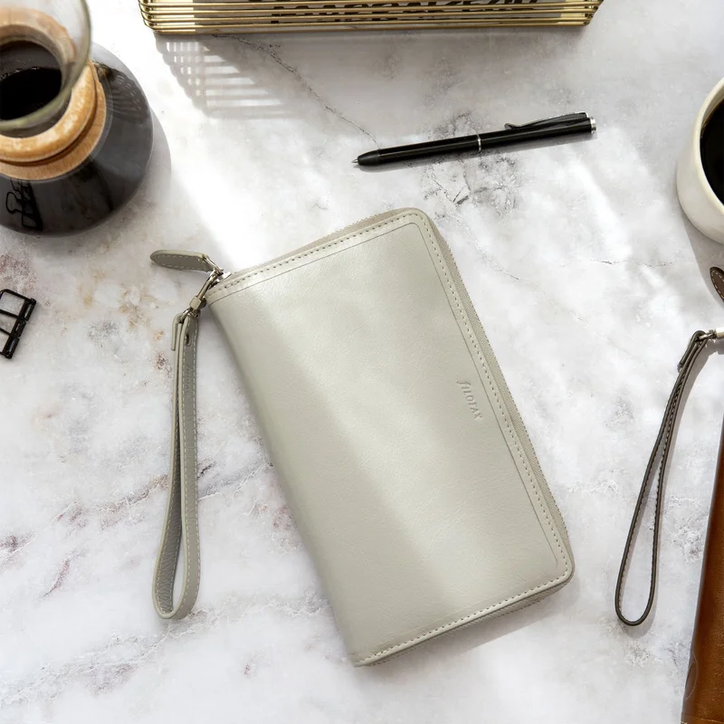 Filofax Organizer Malden Personal, with zipper, stone