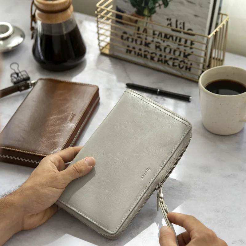 Filofax Organizer Malden Personal, with zipper, stone