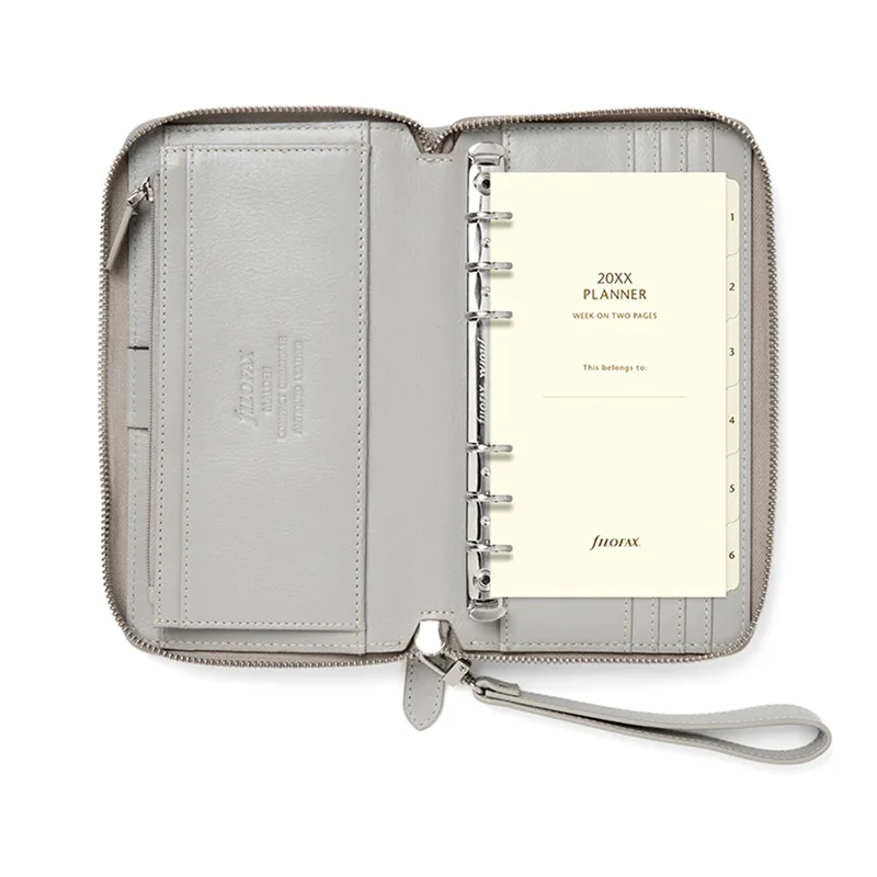 Filofax Organizer Malden Personal, with zipper, stone