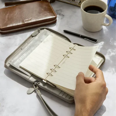 Filofax Organizer Malden Personal, with zipper, stone