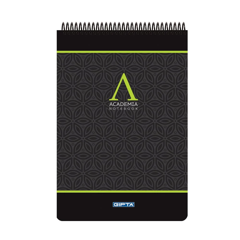 Gipta Academia Pad, 19 x 26 cm, white, wide ruled, micro-perforated, hard cover, spiral, 100 sheets