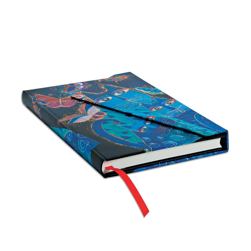 Paperblanks Notebook Blue Cats and Butterflies, Midi, hardcover, 80 sheets