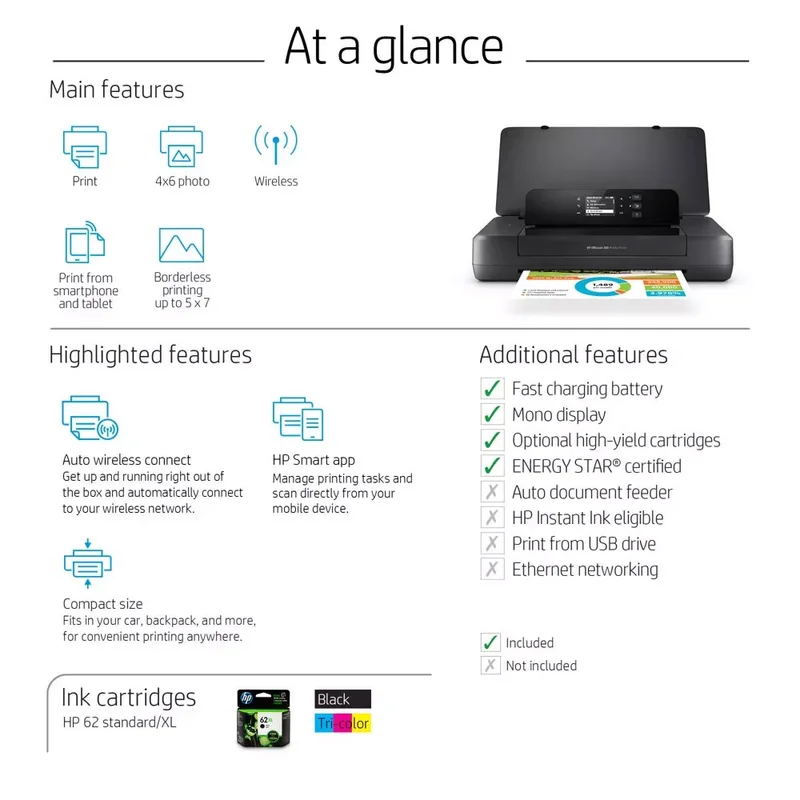 Mobile printer HP OfficeJet 200, CZ993A, A4