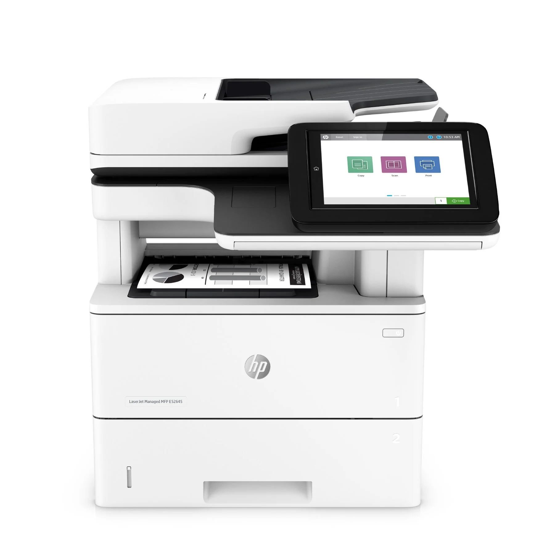 Laser Printer HP LaserJet Managed MFP E52645dn, 3 in 1, monochrome, A4