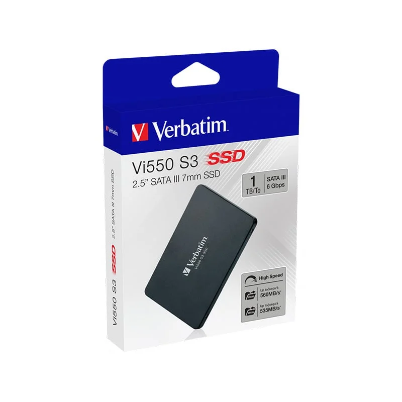 Твърд диск Verbatim VI550 S3, SSD, вътрешен, 2.5'', 1 TB