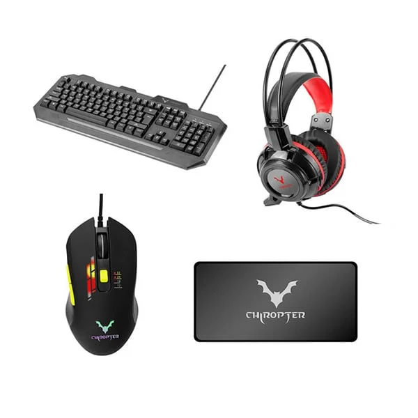 Gaming kit Wesdar KM12, 4 in 1, keyboard, mouse, headphones and pad, USB, 6 buttons on the mouse, 104 buttons on the keyboard, 1.4 m cable