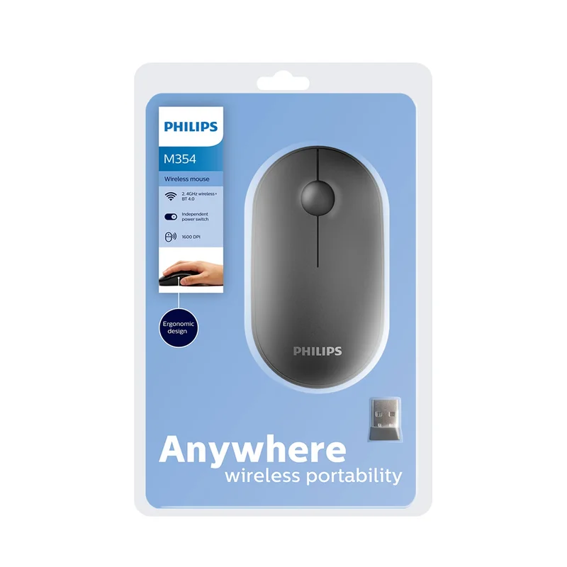 Mouse Philips M354, with Bluetooth 4.0, with round scroller, USB