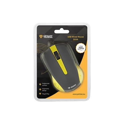 Mouse Yenkee 1015YW, optical, USB, with cable, 3 buttons, yellow