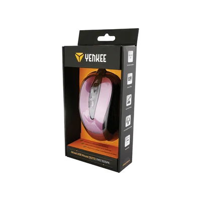 Mouse Yenkee 1025PK, optical, USB, 2400 dpi, with cable, pink