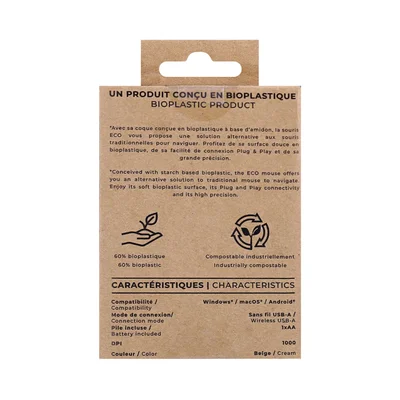 Mouse TNB Bioplastic Eco, wireless, USB Type-A, 3 buttons