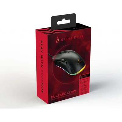 Mouse SureFire Buzzard Claw, gaming, with cable, 6 buttons, RGB, USB