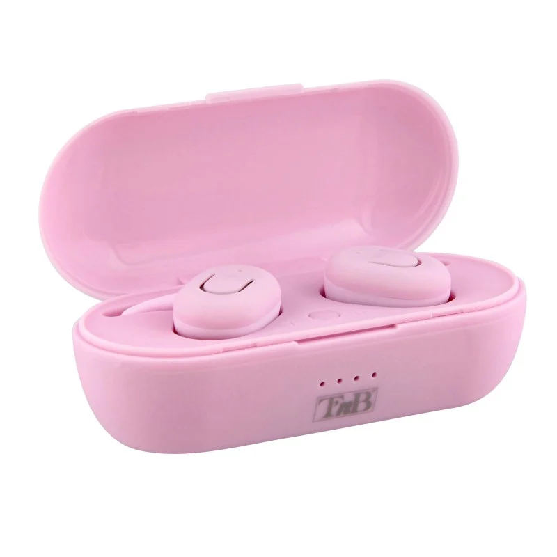 Headphones TNB Dude, wireless, with Bluetooth, 105 dB, with charging case, pink