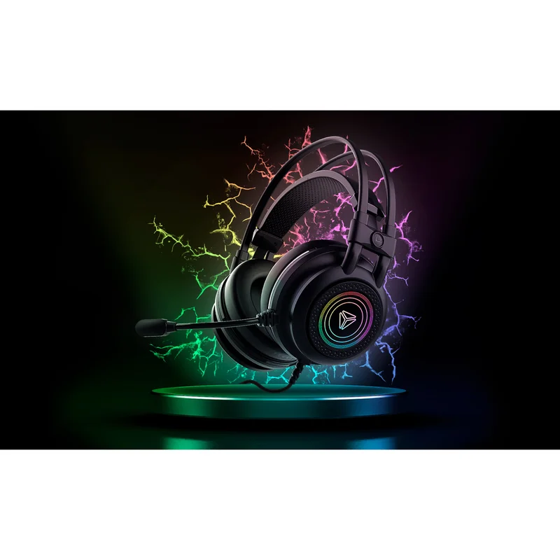 Headphones Yenkee 3035 Shadow, gaming, USB, 112 dB, 2.4 m cable, black