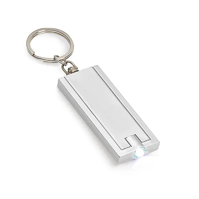 Hi!dea Keyring Noho, with flashlight, silver