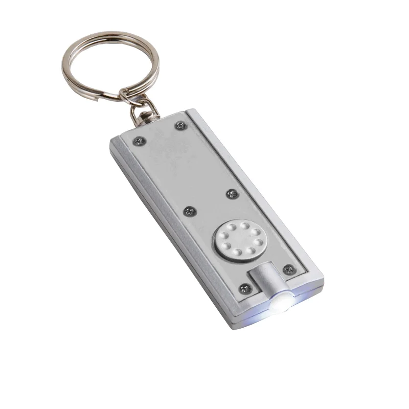 Hi!dea Keyring Noho, with flashlight, silver