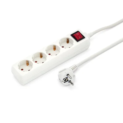 Power strip, 4 sockets, 3 m cable, with switch