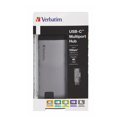 Verbatim USB HUB, 5 PORTS, USB-C, USB 3.1, HDMI, RJ45