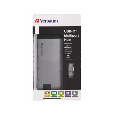Verbatim USB HUB, 6 PORTS, USB-C, USB 3.1, HDMI, RJ45, SDHC