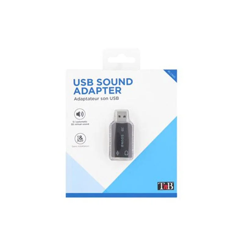 Adapter TNB, USB to dual 3.5 mm jack