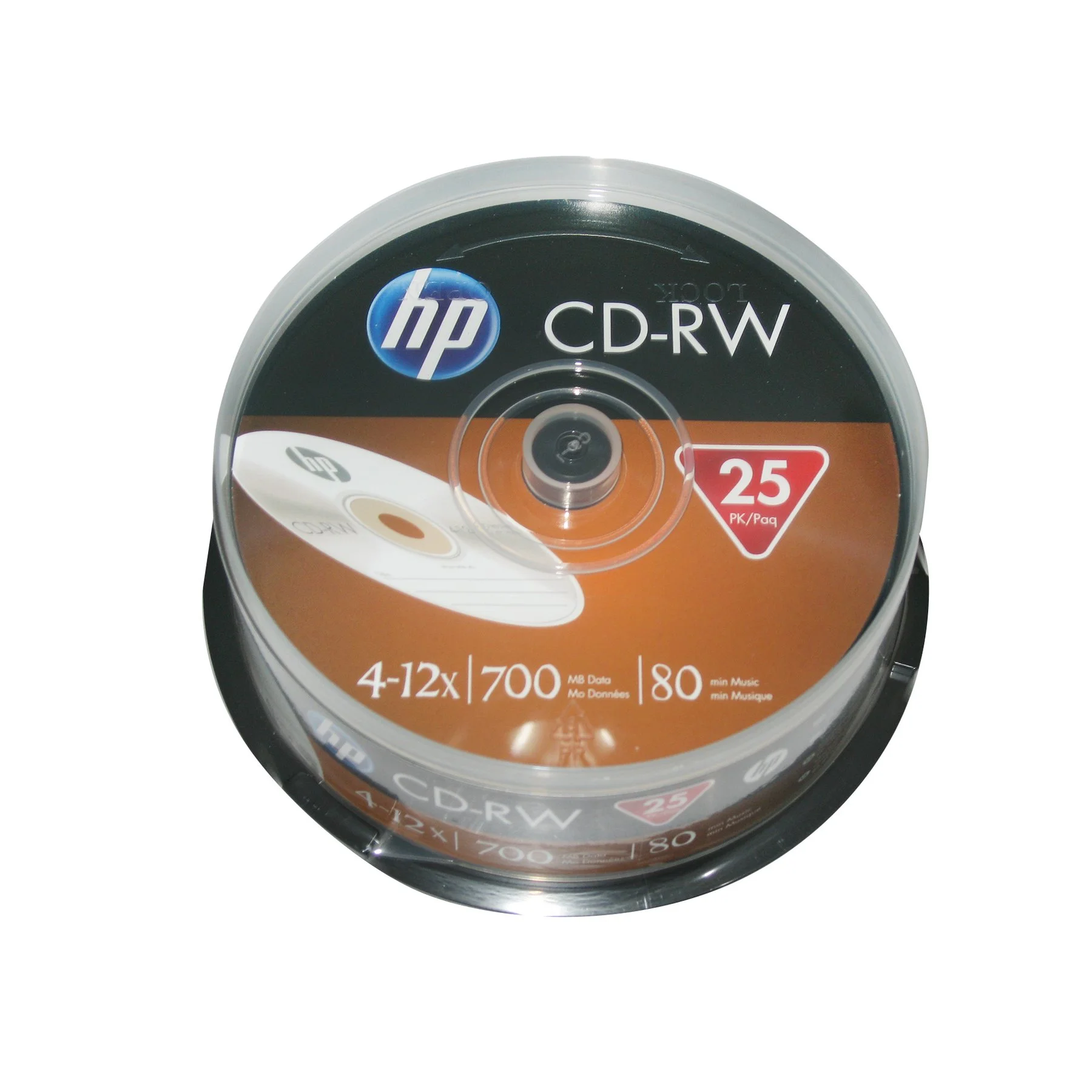 CD-RW HP, 700 MB, 25 count in spindle